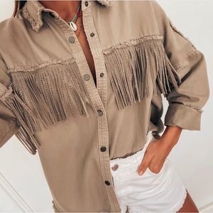 Zara Jacket WITH BEJEWELLED FRINGE